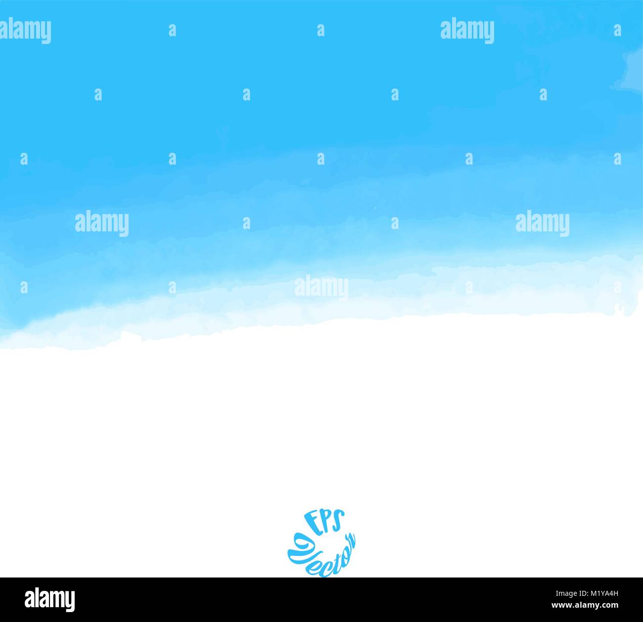 Abstract blue sky acquerello sfondo. La macchia in stile grunge. Perfetto per la progettazione e la decorazione di banner e volantini. Illustrazione Vettoriale