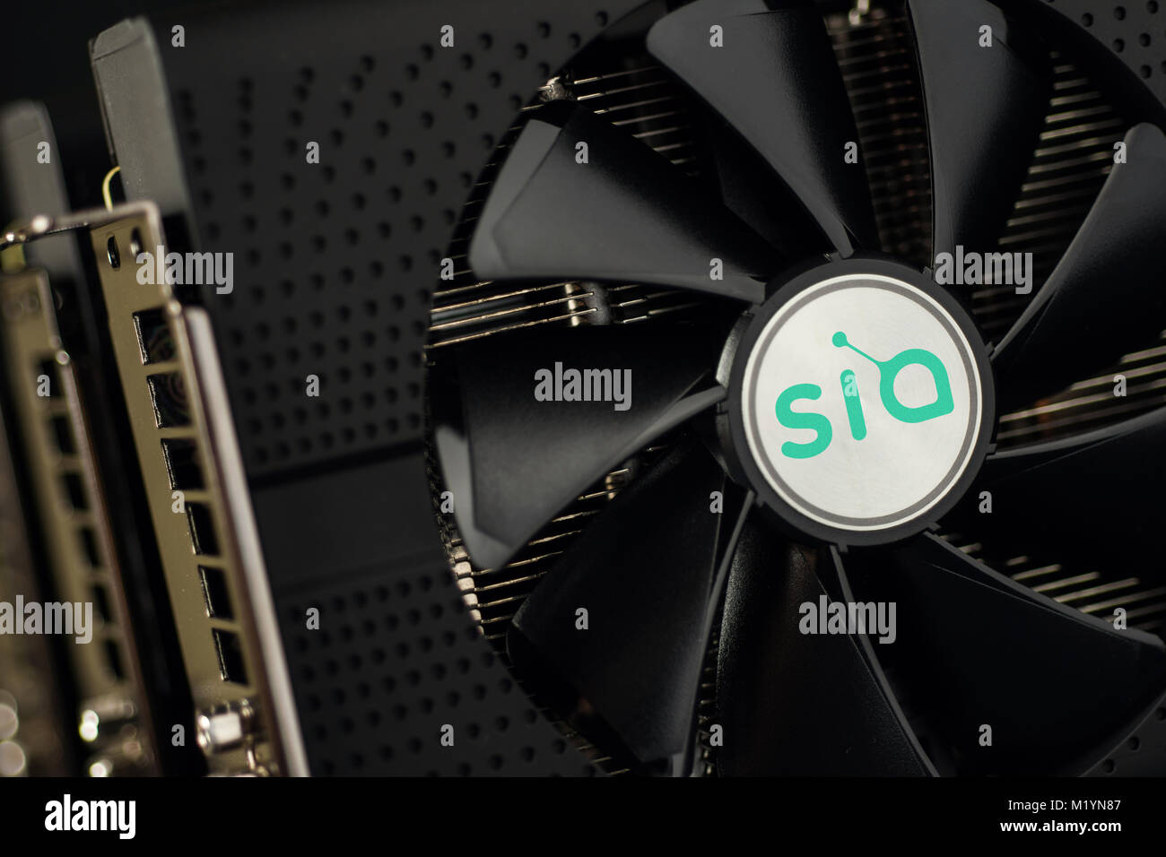 Siacoin Cryptocurrency Mining utilizzando le schede grafiche Foto Stock