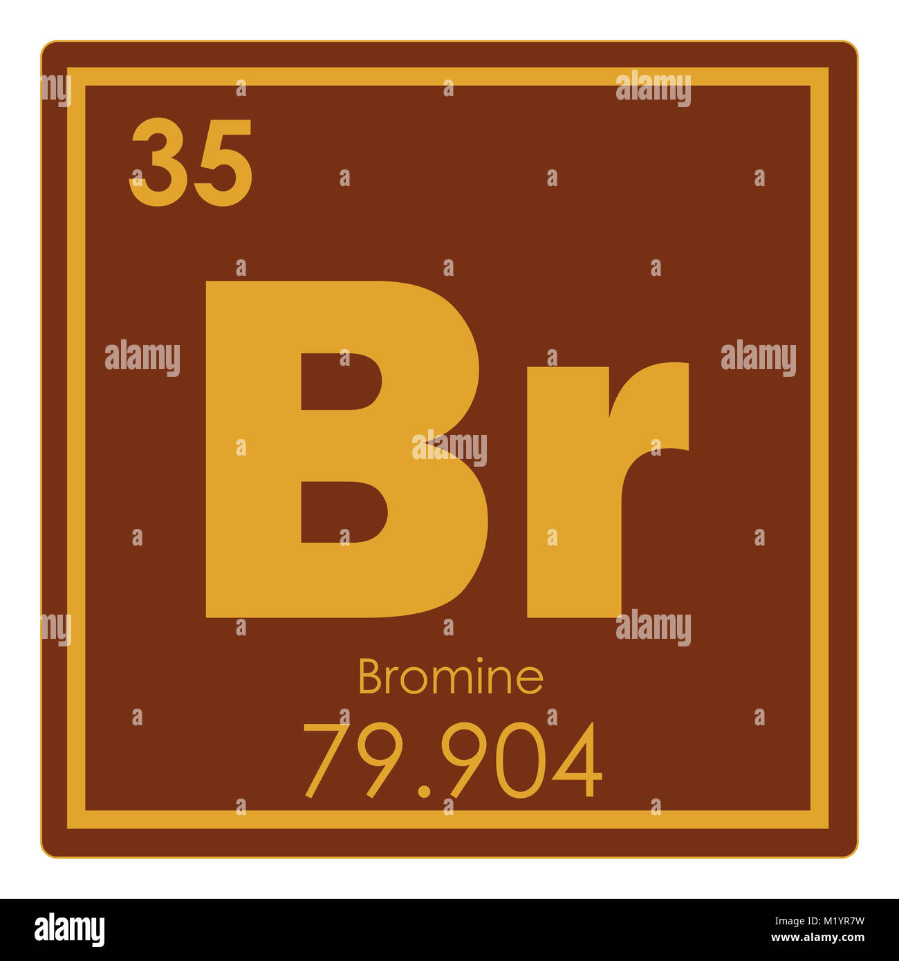 Bromo elemento chimico tavola periodica simbolo della scienza Foto Stock
