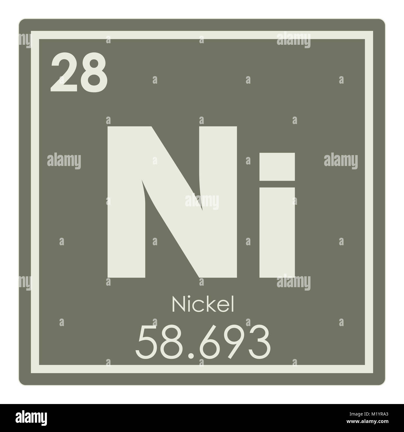Nichel Elemento Chimico Tavola Periodica Simbolo Della Scienza Foto 