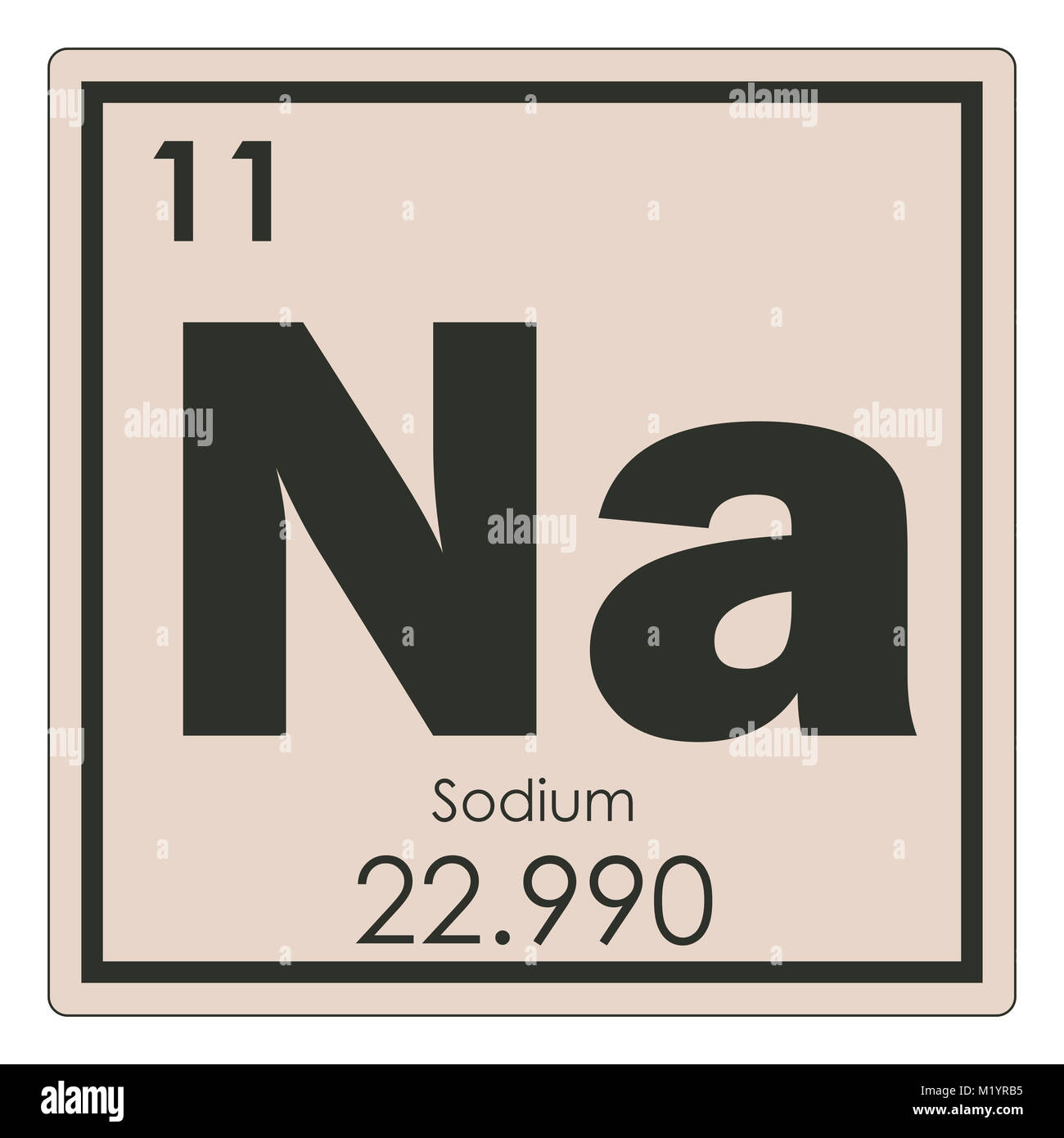 Sodio elemento chimico tavola periodica simbolo della scienza Foto stock Alamy