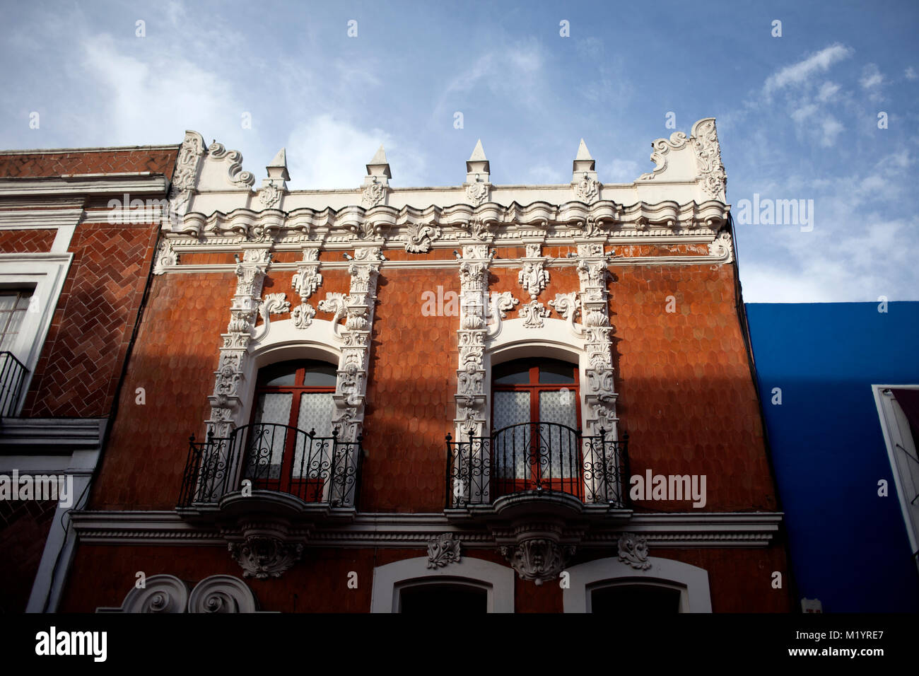 Un edificio coloniale di Puebla de los Angeles, Messico Foto Stock
