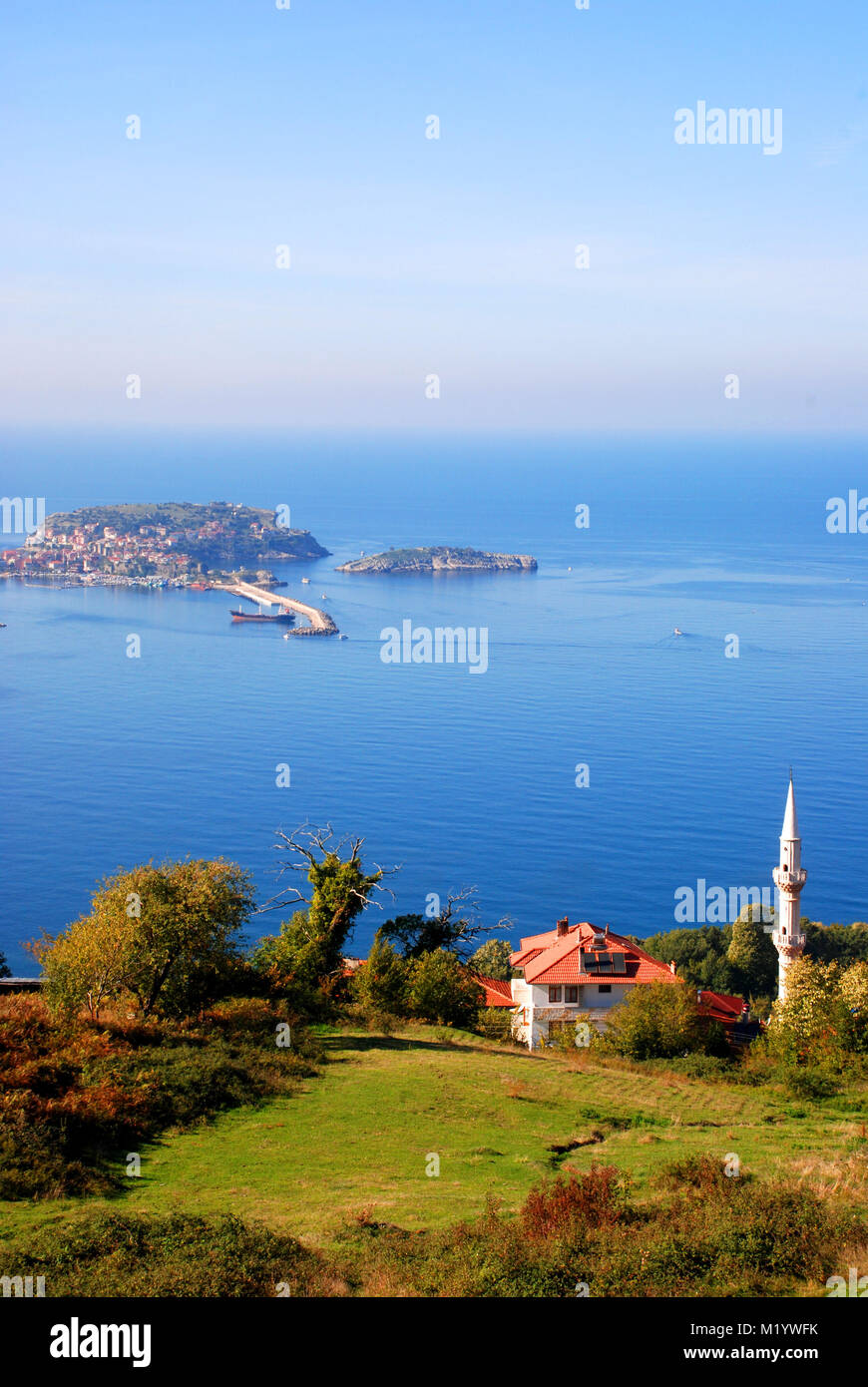 Vista generale di Amasra, una cittadina nella parte occidentale della regione del Mar Nero della Turchia Foto Stock