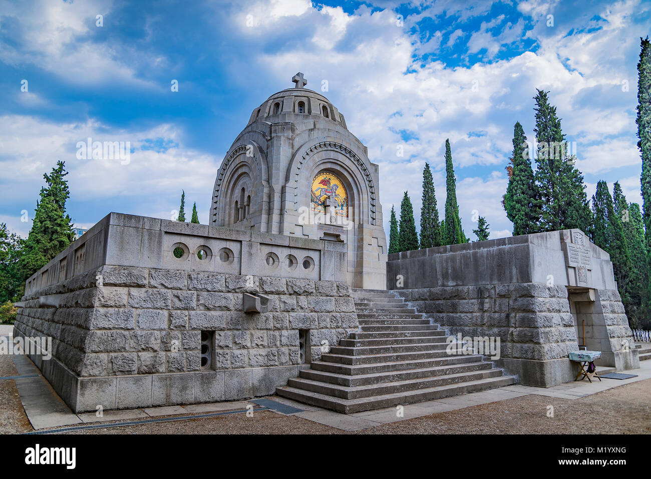 Mausoleo di serbo nel cimitero militare di Salonicco, Grecia Foto Stock