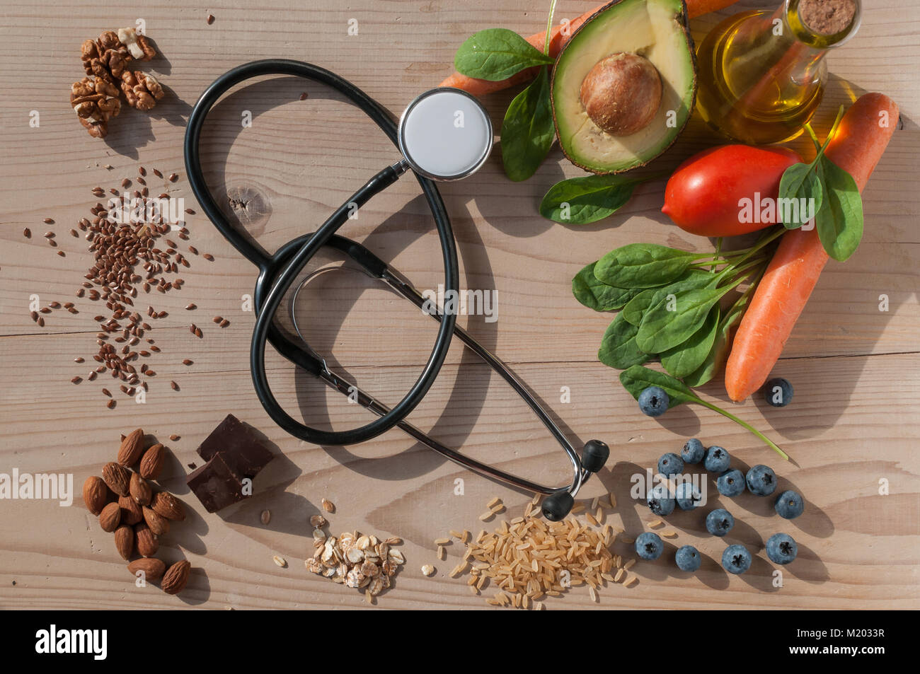 Cibo sano per prevenire le malattie cardiovascolari Foto Stock