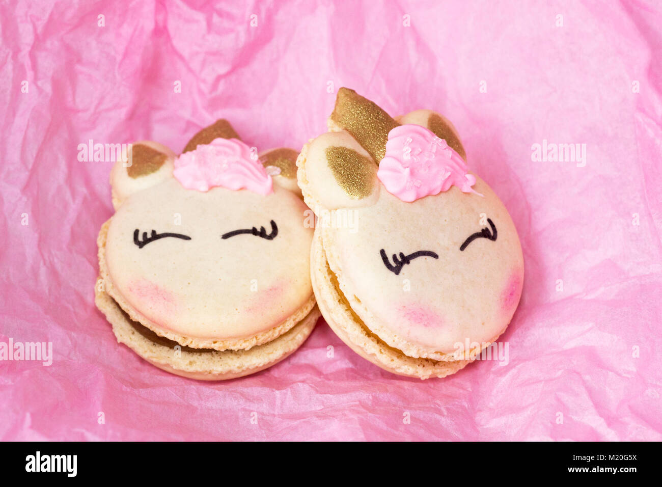 Unicorn macarons Foto Stock