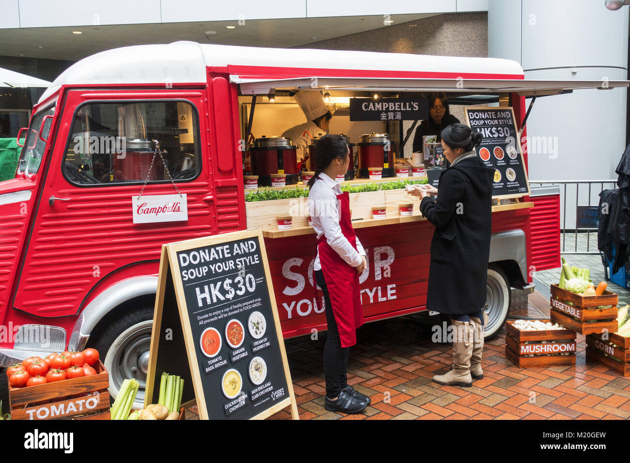 Hong Kong mercato contadino in Tin Hau Foto Stock