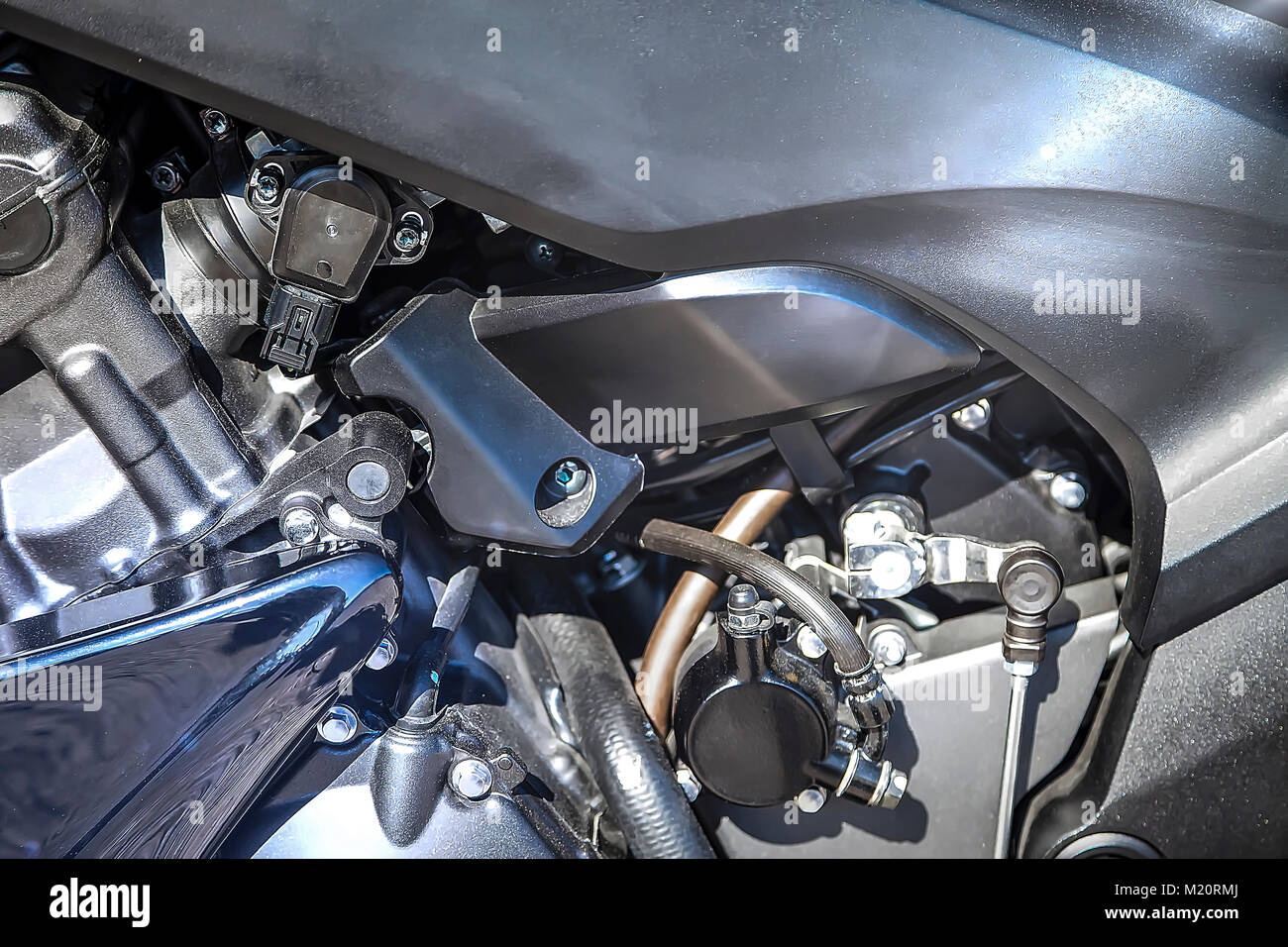 Moto motore V Closeup. Foto Stock