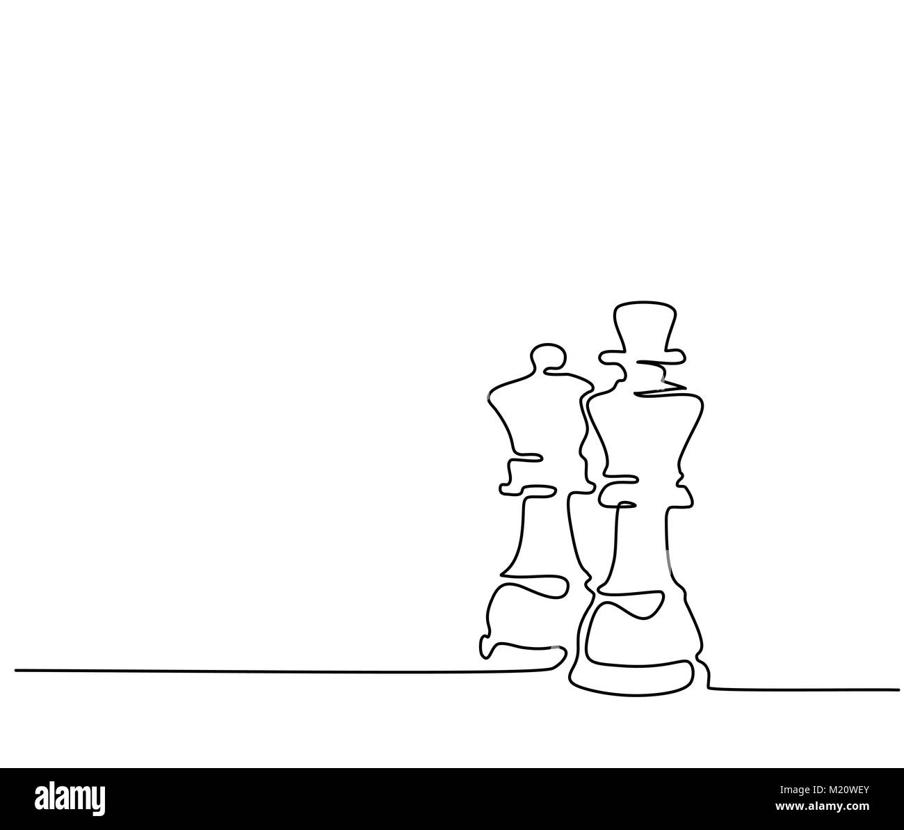Pezzi di scacchi queen e king Illustrazione Vettoriale