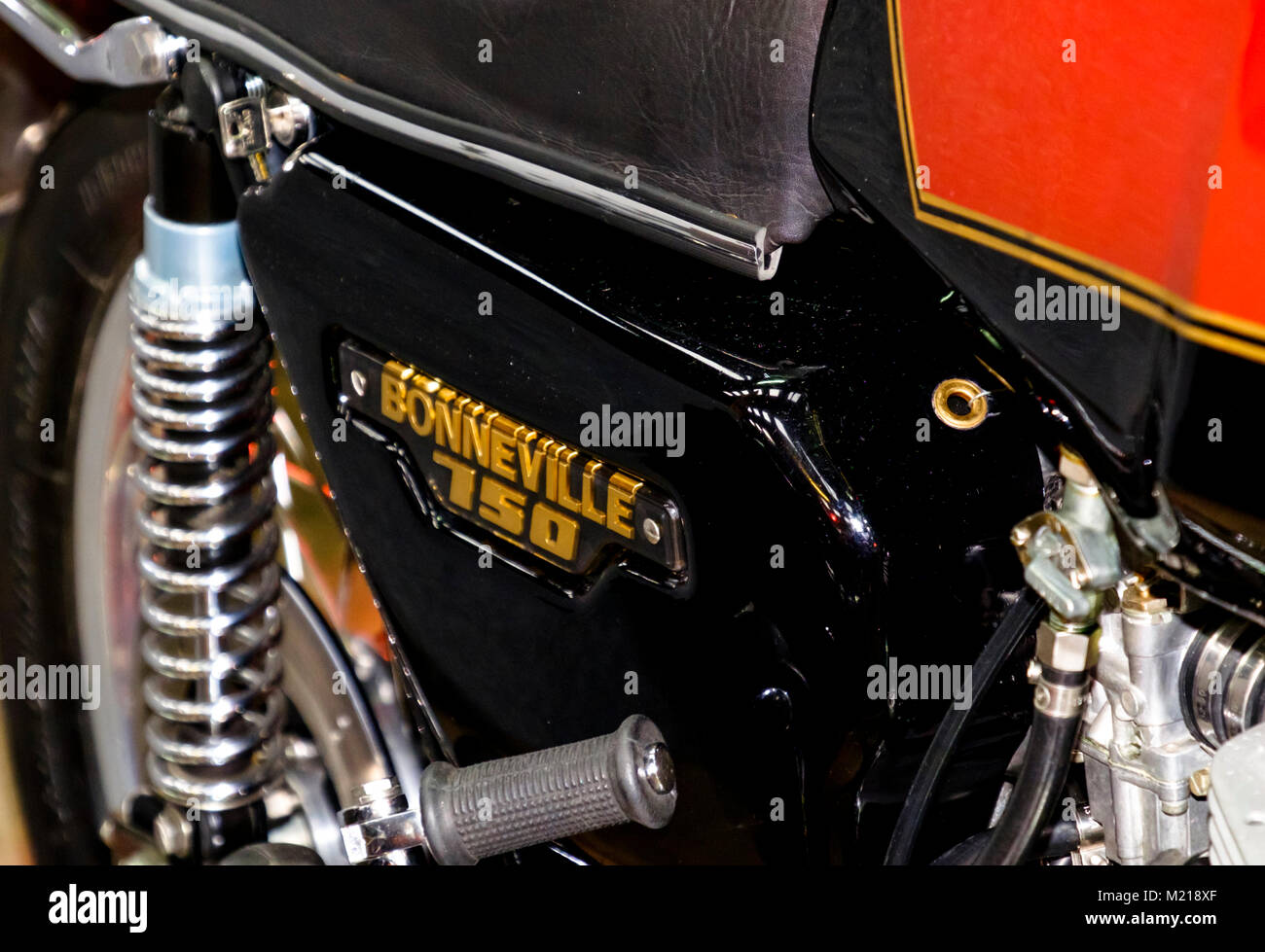 Xxxviii Carole Nash Bristol Classic Bike Show al bagno e West showground Shepton Mallet Somerset England Regno Unito Triumph Bonneville Foto Stock