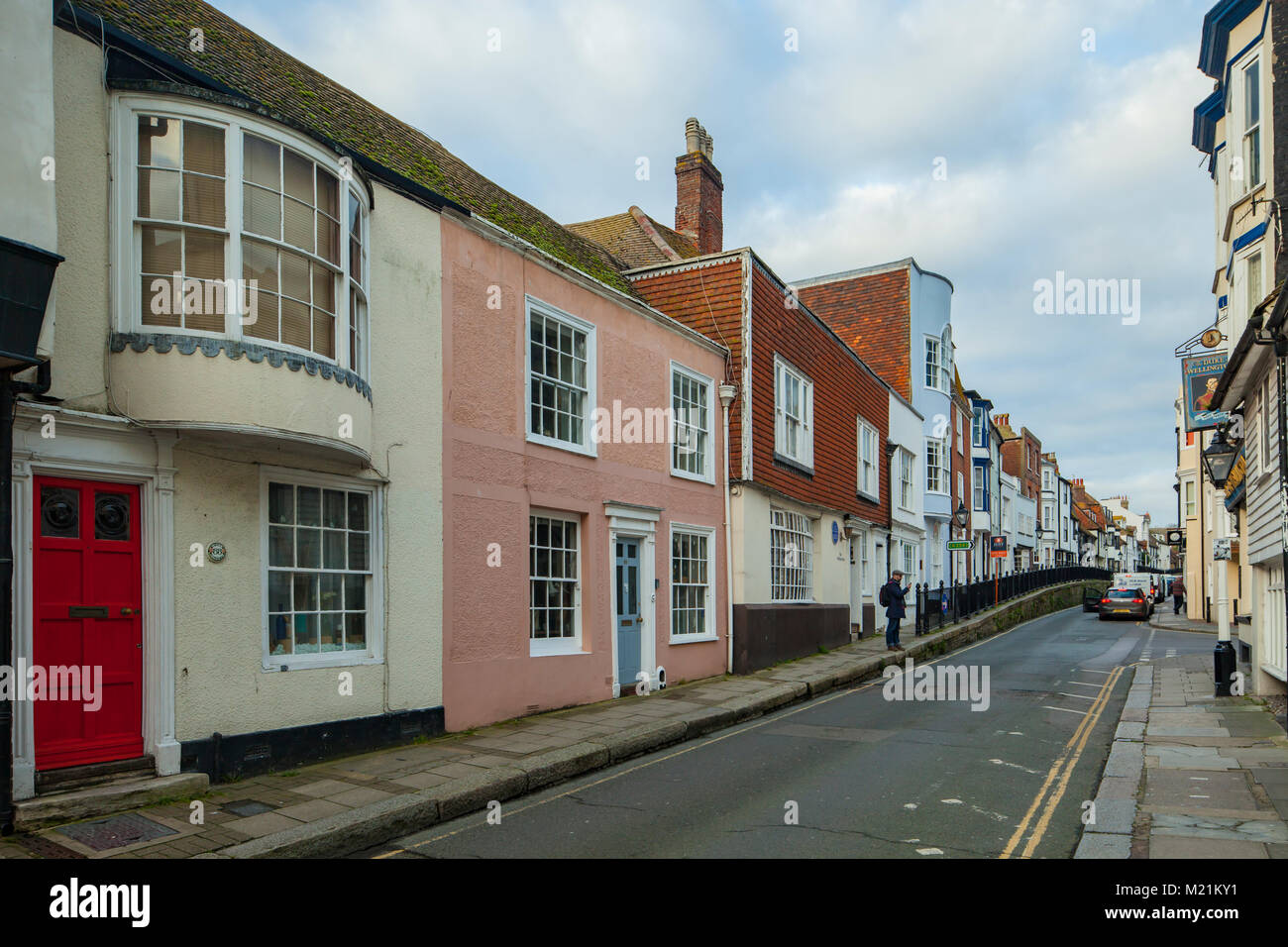 Hastings old town, East Sussex, Inghilterra. Foto Stock