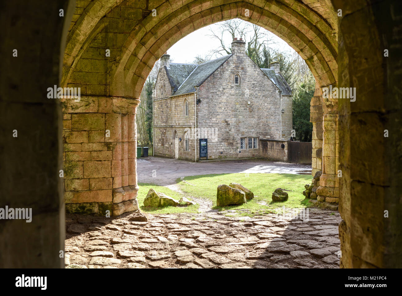 Roche Abbazia rimane gotica Maltby South Yorkshire,UK. Foto Stock