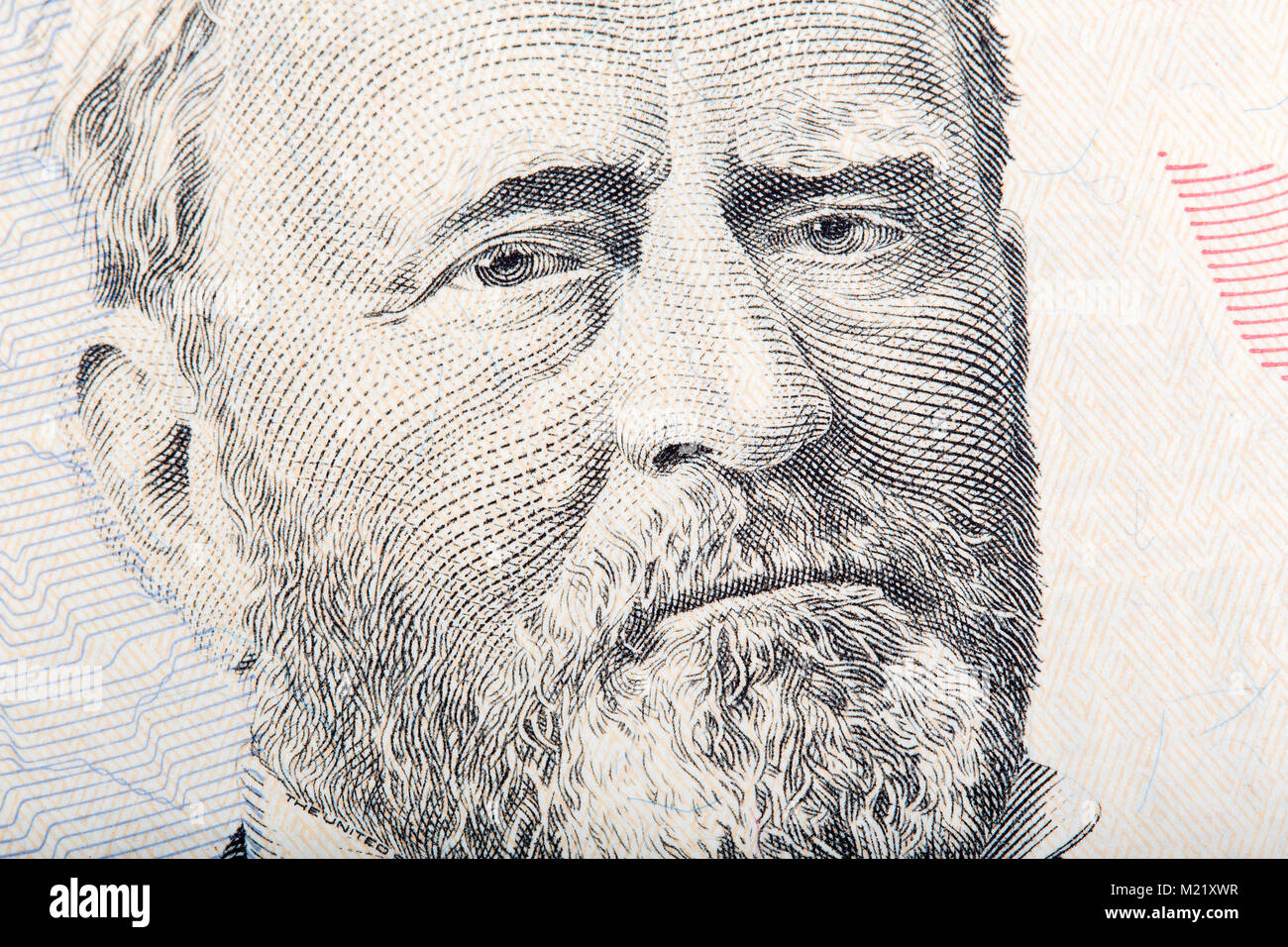 Stati Uniti Presidente Ulysses S. Grant sul cinquanta dollari. Foto Stock