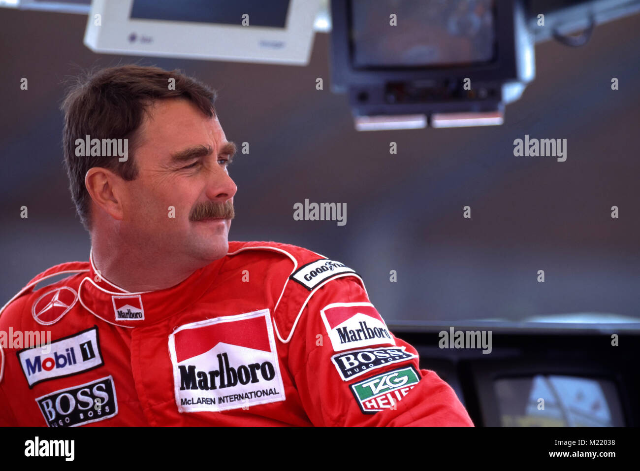 Nigel Mansell,F1, Mac Laren, San Marin GP 1995, Imola Foto Stock