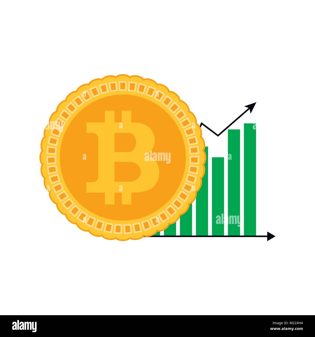 La crescita bitcoin icona grafica. Finanziare la crescita crypto denaro, finanziari aziendali fino grafico. Illustrazione Vettoriale Illustrazione Vettoriale