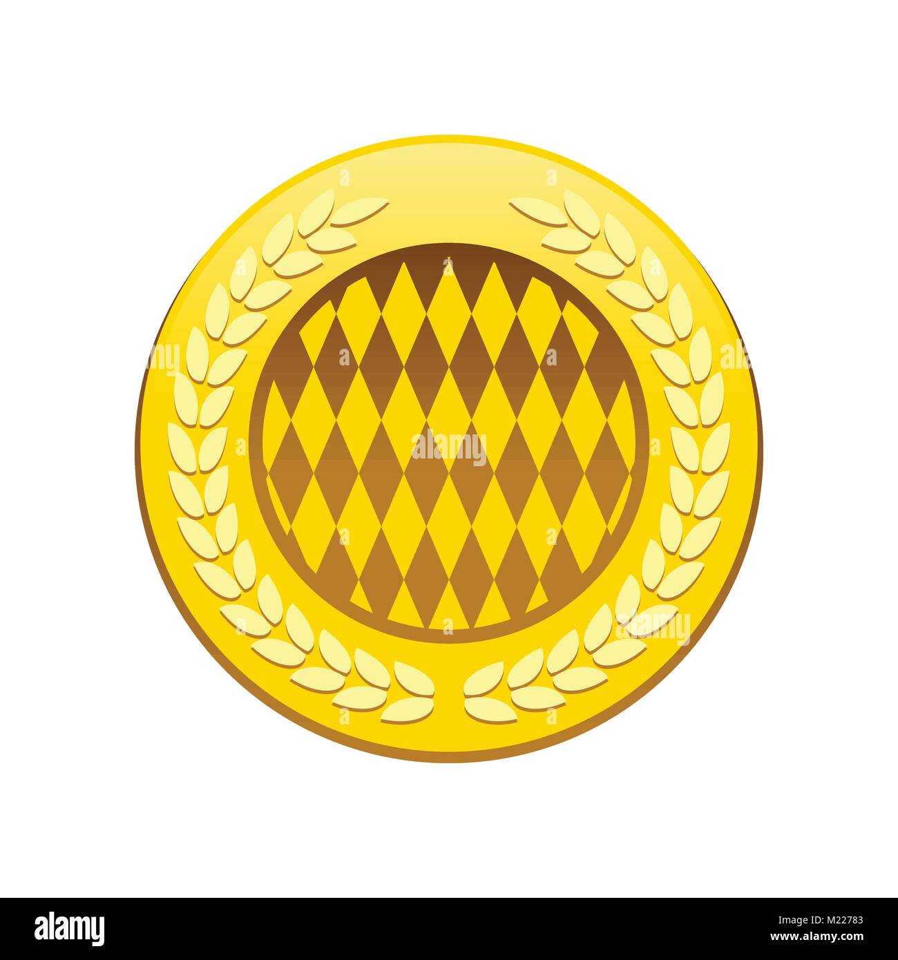 Golden Premium Badge circolare simbolo Vector Graphic Logo Design Illustrazione Vettoriale