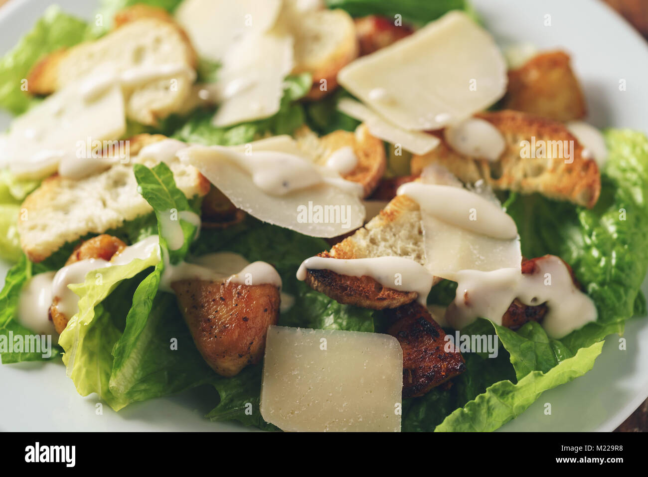 La caesar salad con closeup Foto Stock