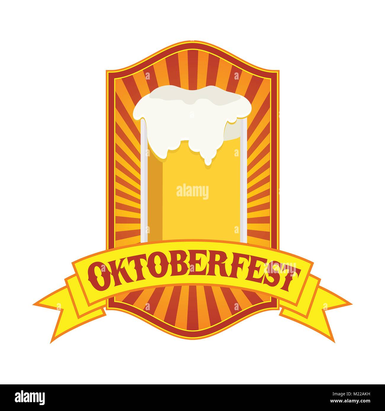 Oktoberfest Festival giallo emblema Vector Graphic Design badge Illustrazione Vettoriale