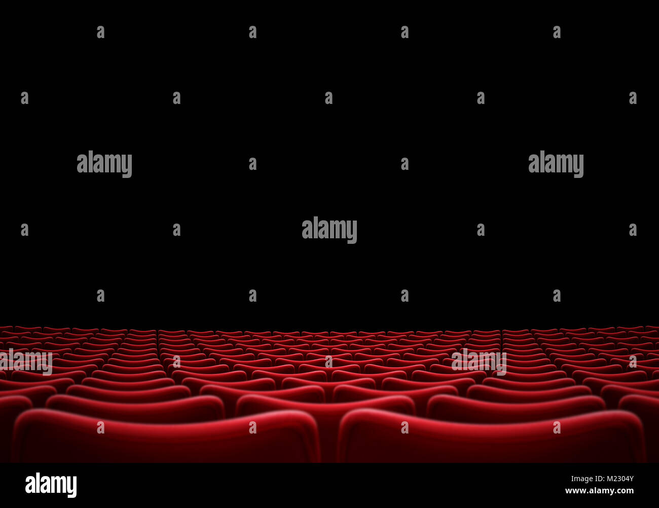 Auditorium o cinema teatro salone con poltrone rosse 3d illustrazione Foto Stock