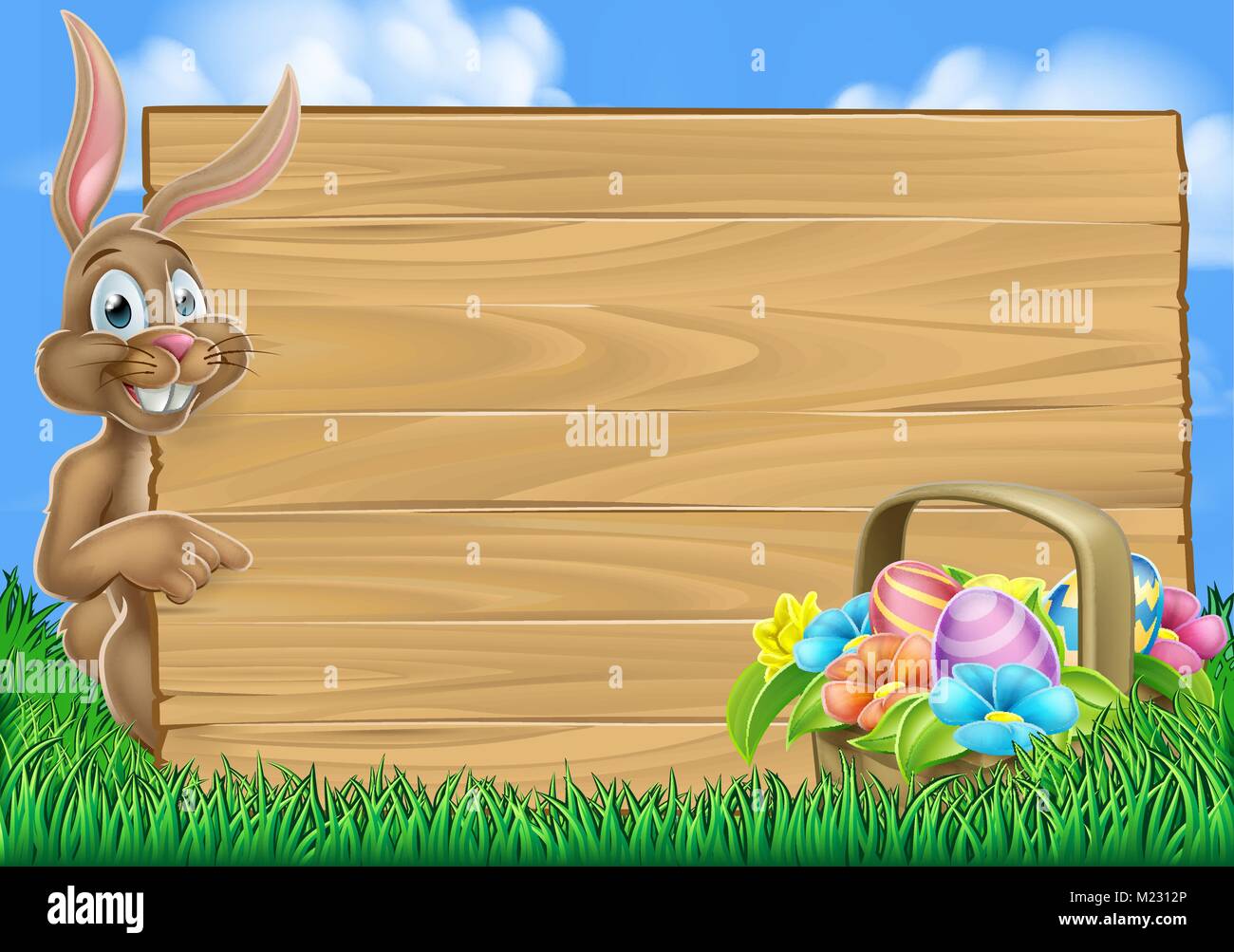 Coniglietto di Pasqua Caccia all'Uovo di sfondo Illustrazione Vettoriale