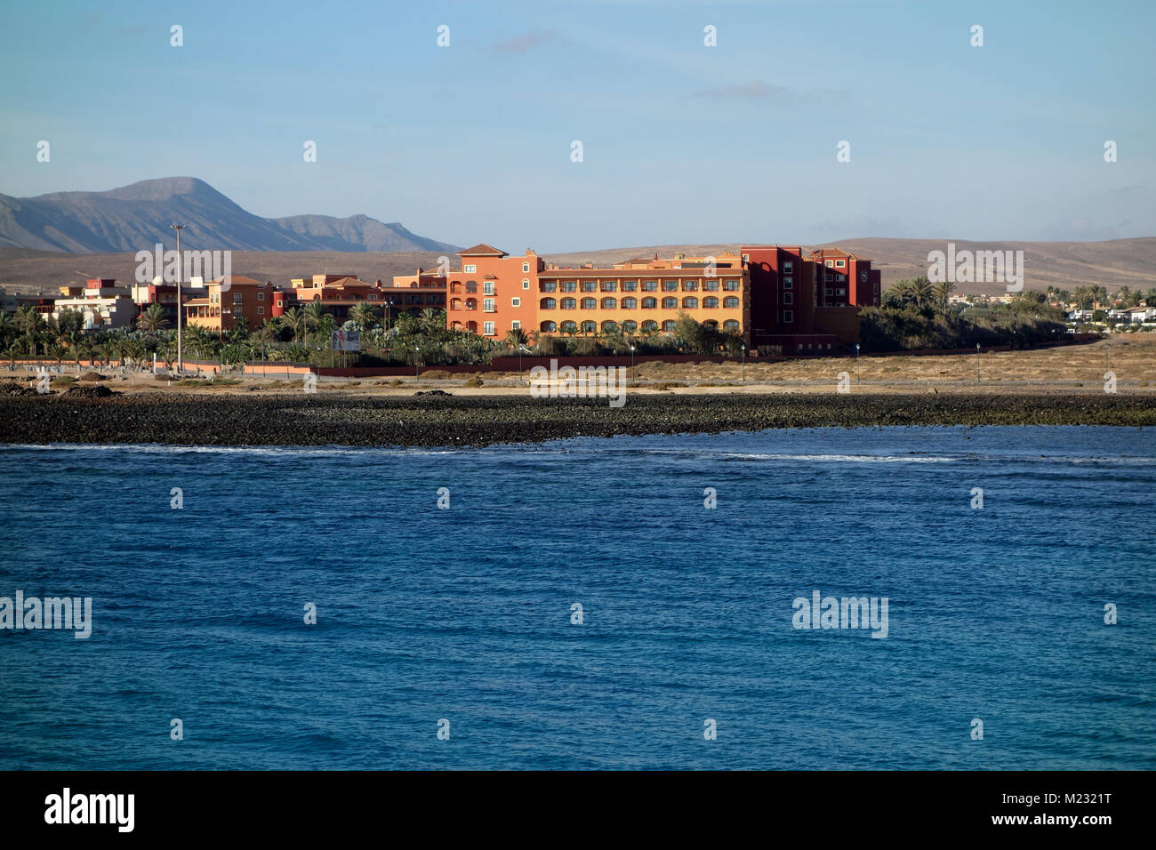 Lo Sheraton Hotel Beach, Golf & Spa Resort in Costa Caleta de Fuste, Fuerteventura, Isole Canarie, Spagna UE. Foto Stock