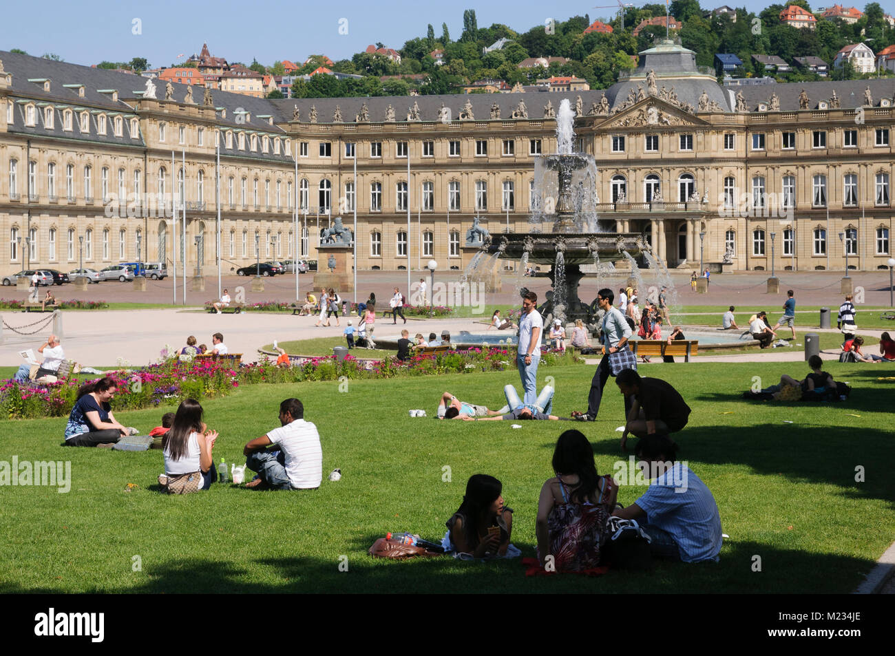 Schlossplatz Stuttgart, Baden-Württemberg, Deutschland, Europa Foto Stock