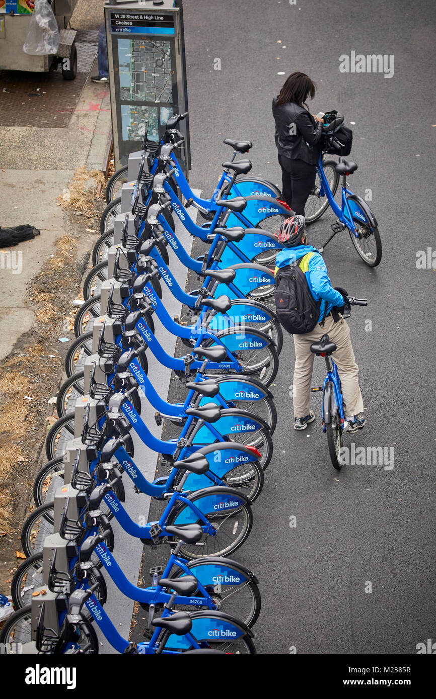 Il Citi Bike New York città ufficiale di bike sharing System Manhattan Foto Stock