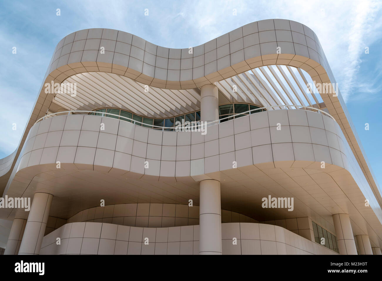 Facciata del Centro Getty Museum di Los Angeles in California Foto Stock
