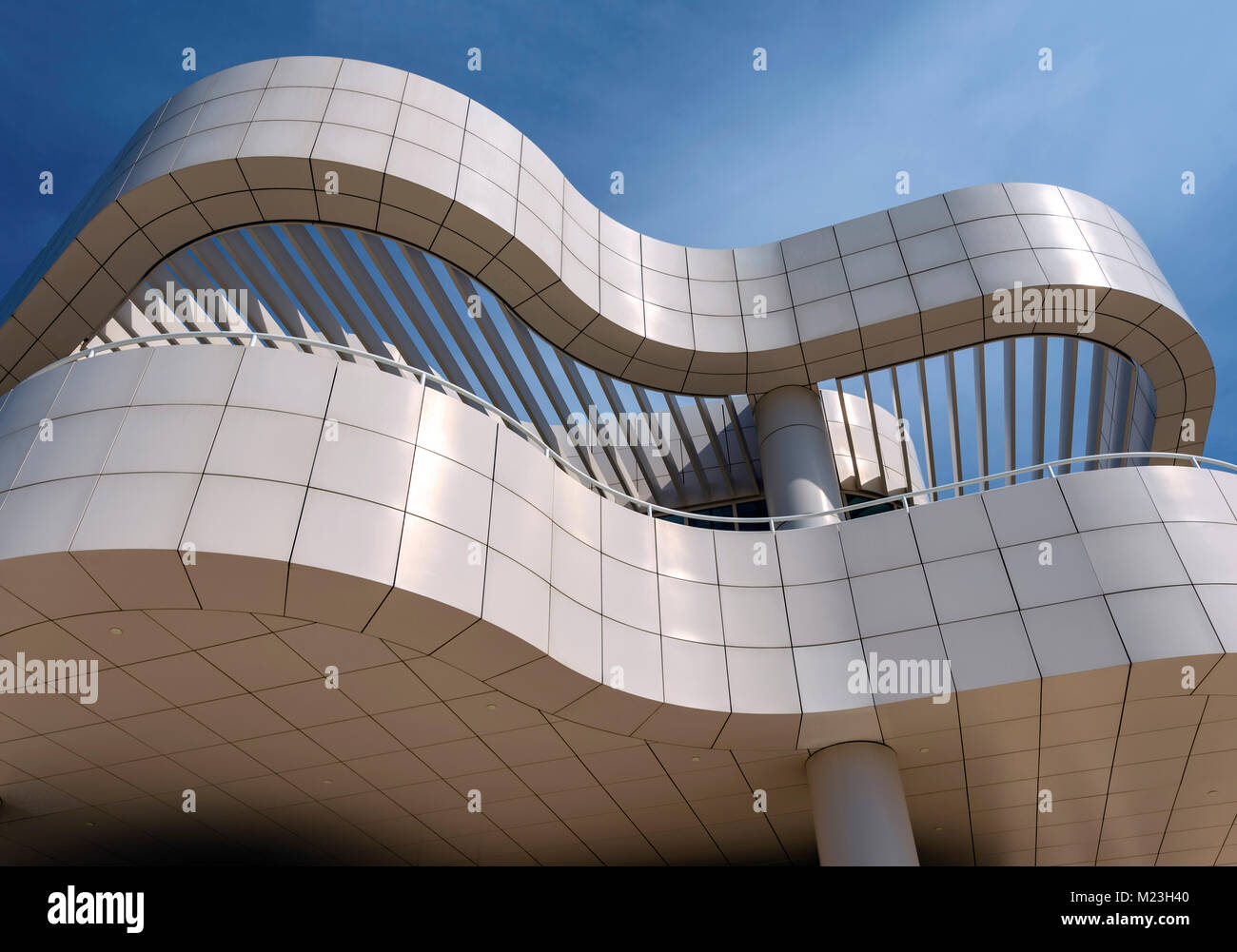 Facciata del Centro Getty Museum di Los Angeles in California Foto Stock