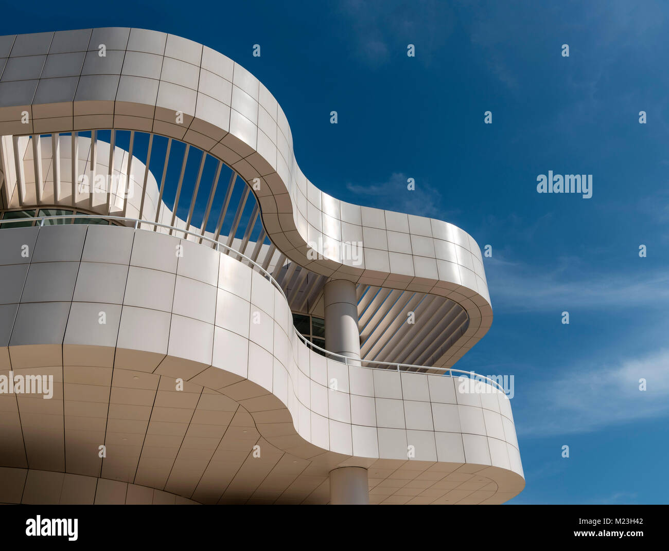 Facciata del Centro Getty Museum di Los Angeles in California Foto Stock