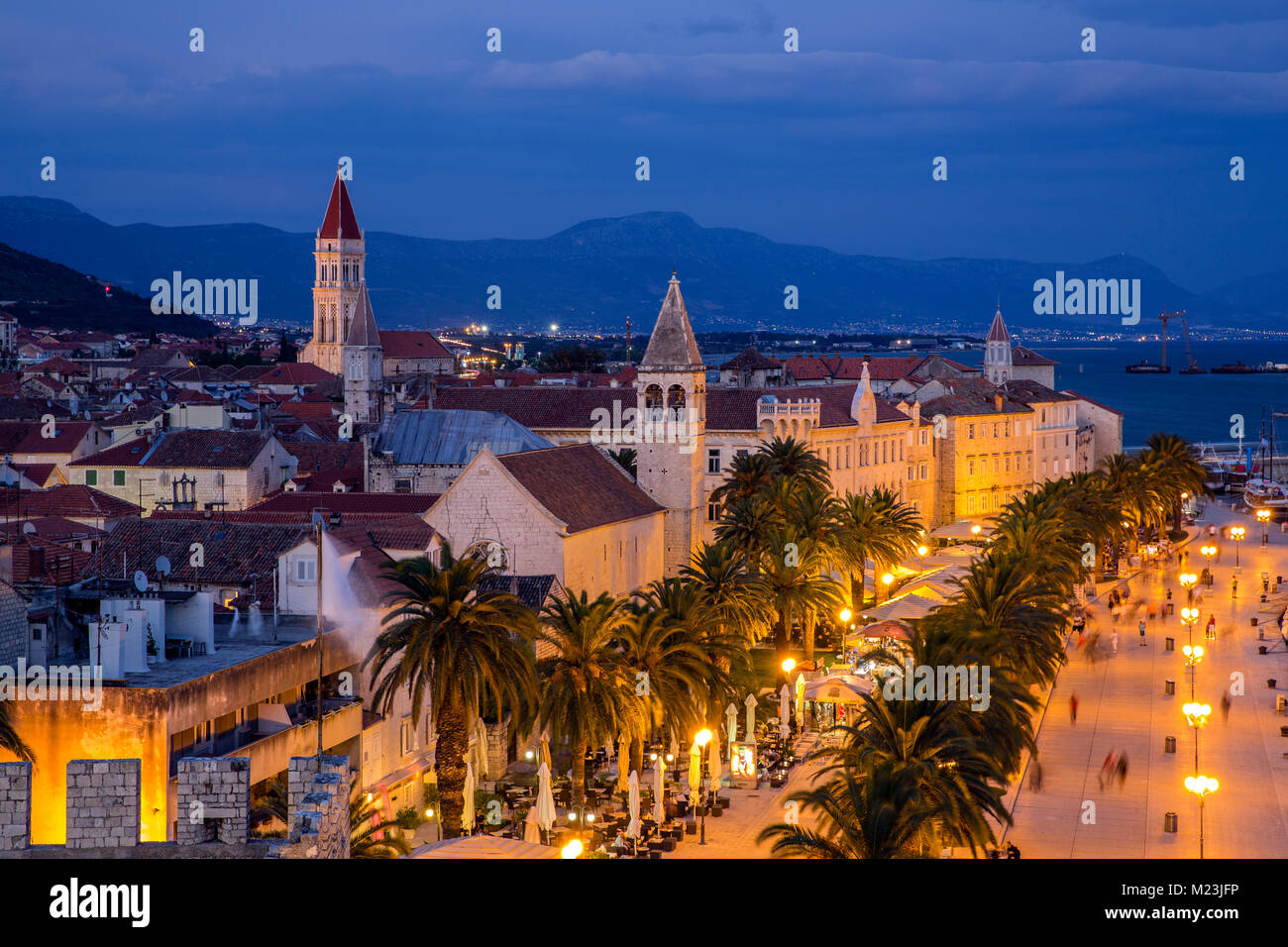 Vista di Trogir dal Camerlengo Fortezza, Croazia Foto Stock