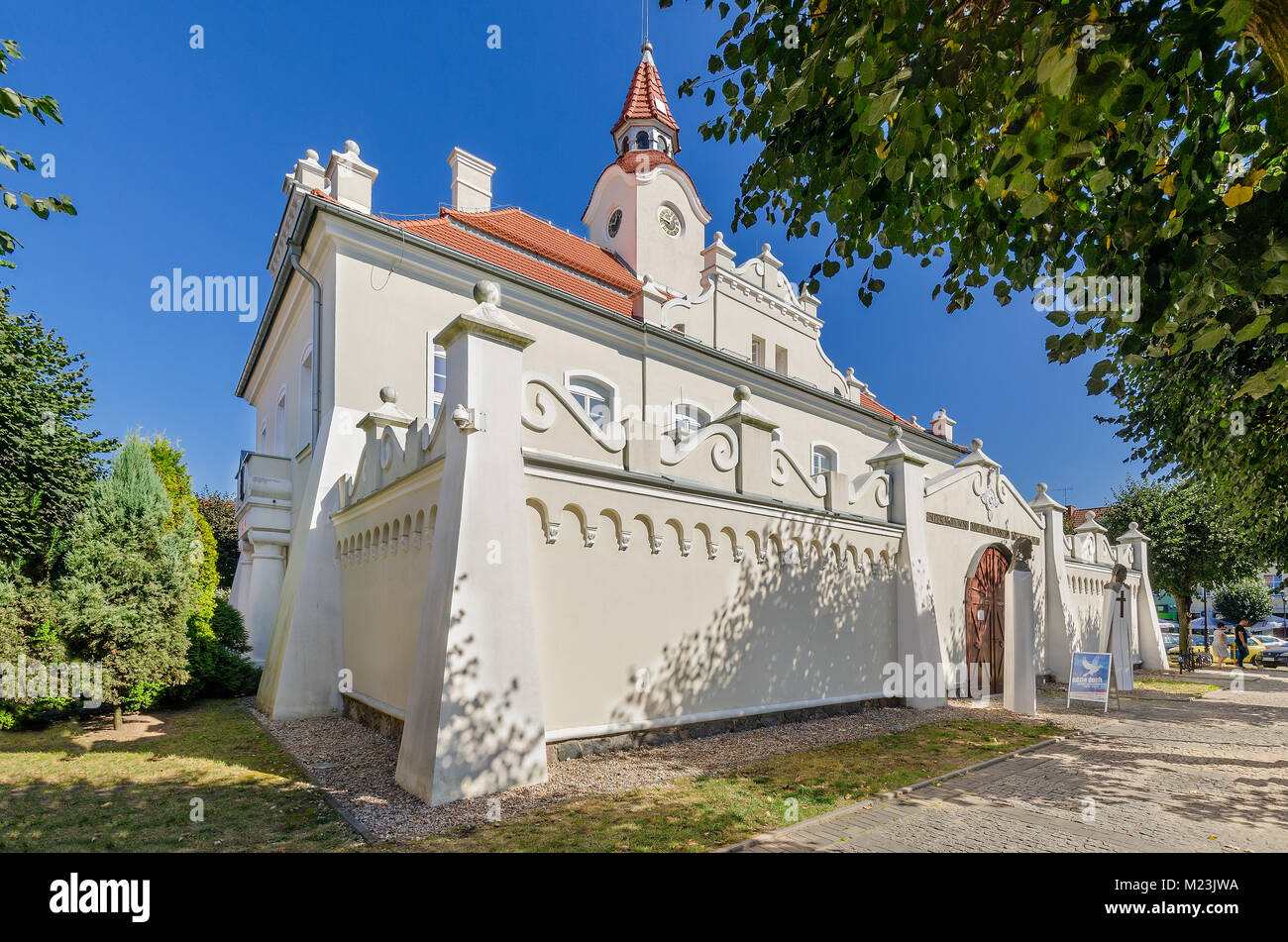 Città del barocco hall (costruito 1726), Dzialdowo (ger.: Soldau), Warmian-Masurian voivodato, Polonia, l'Europa. Foto Stock