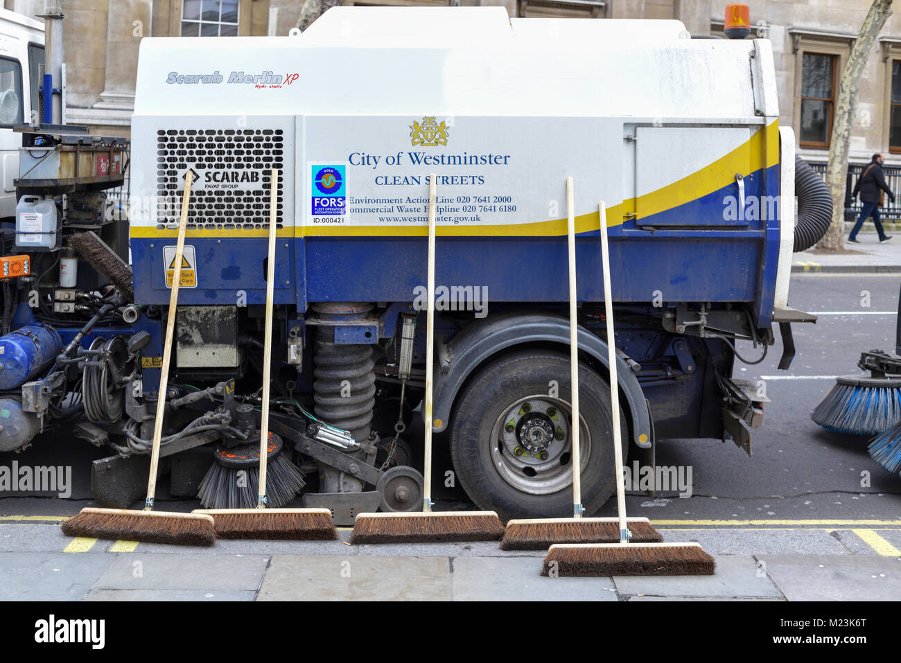 City Of Westminster Street pulitori Londra,UK. Foto Stock