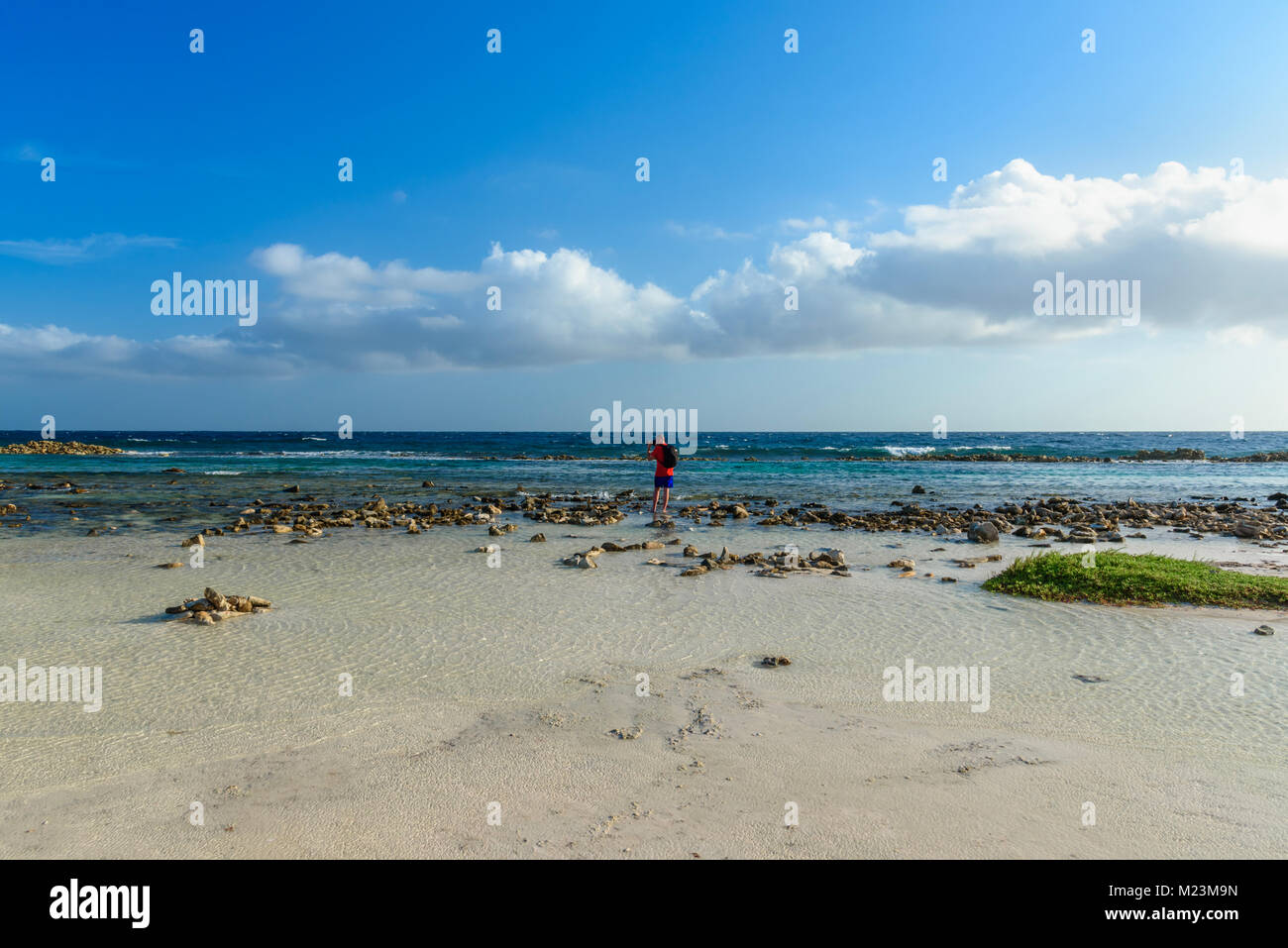 Vista della bellissima spiaggia di Babu di Aruba Foto Stock