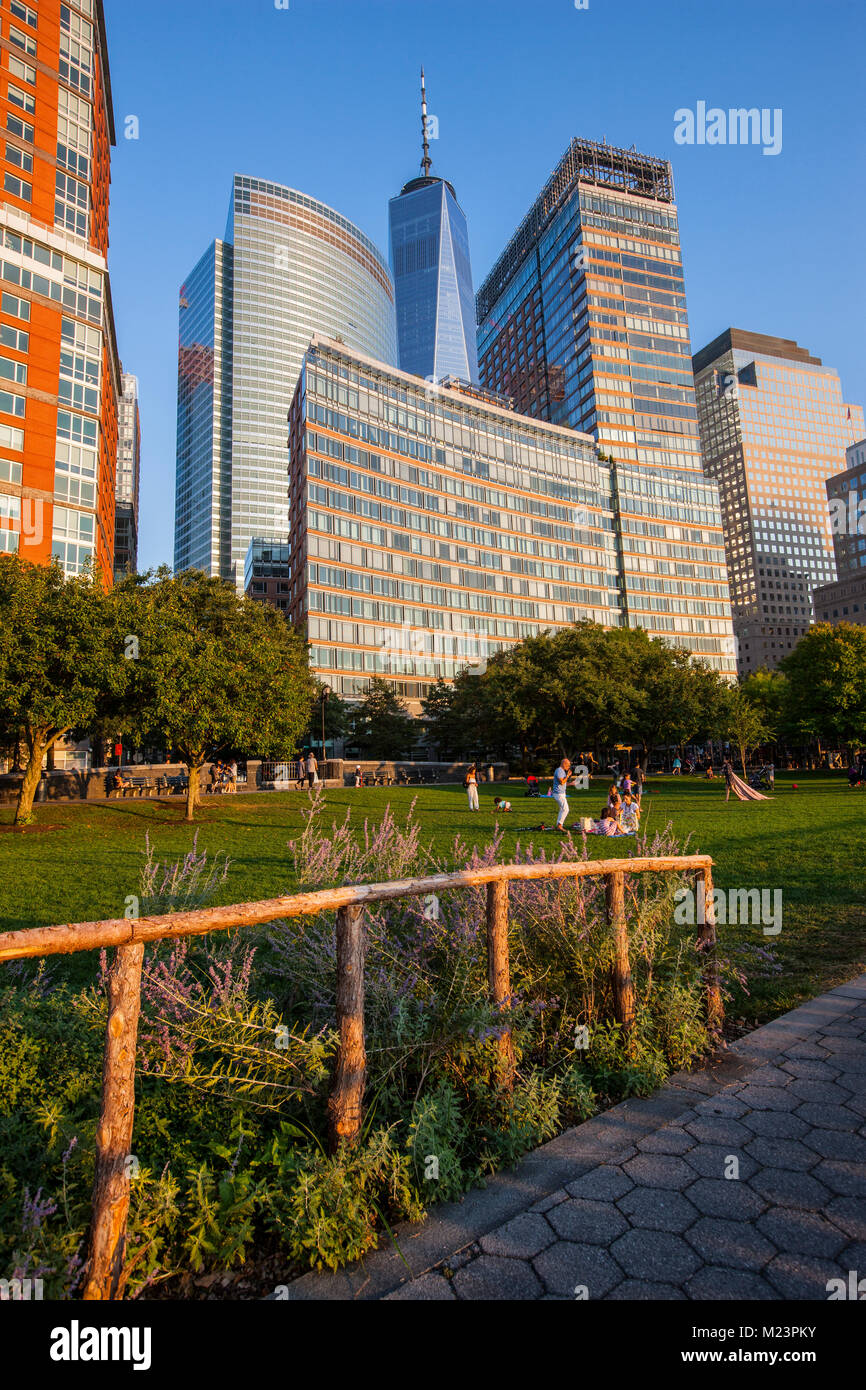 Battery Park City, New York Foto Stock
