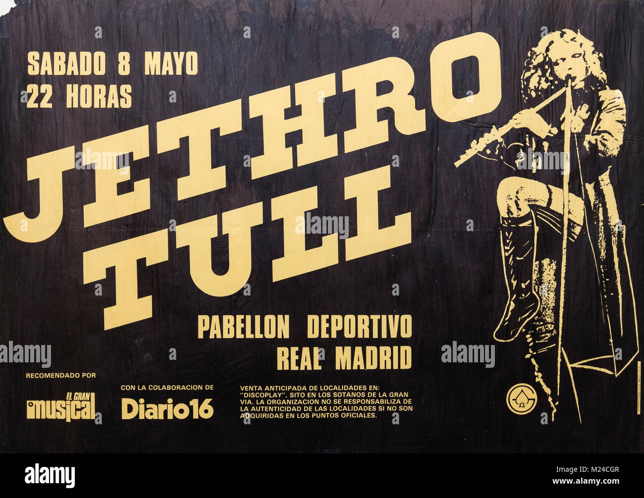 Jethro Tull in concerto a Madrid, 1982. Concerto musicale poster Foto Stock