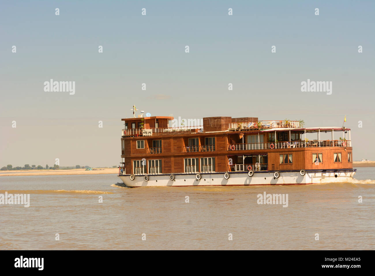 : Irrawaddy Ayeyarwady (Fiume), la nave di crociera, , Mandalay Regione, Myanmar (Birmania) Foto Stock