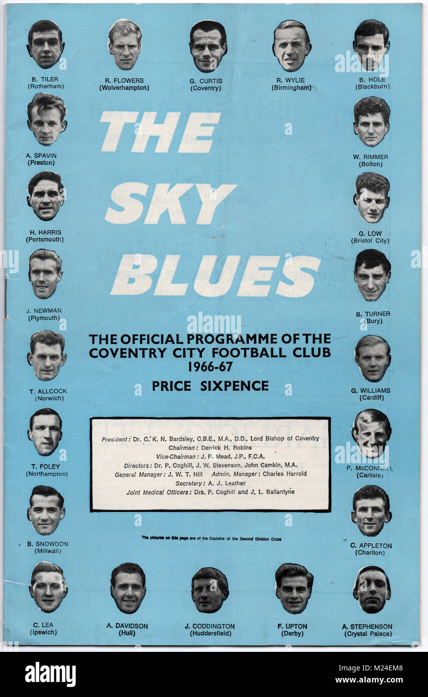 Programma di calcio: Coventry City v Preston North End, 11 febbraio, 1967. Coventry ha vinto 2-1. Foto Stock