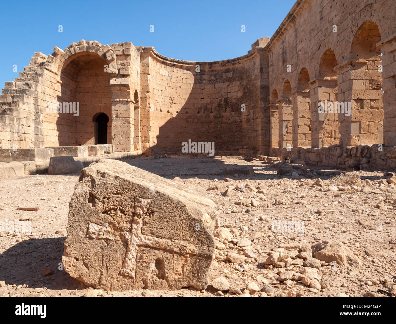La chiesa bizantina in Tolmeita Foto Stock