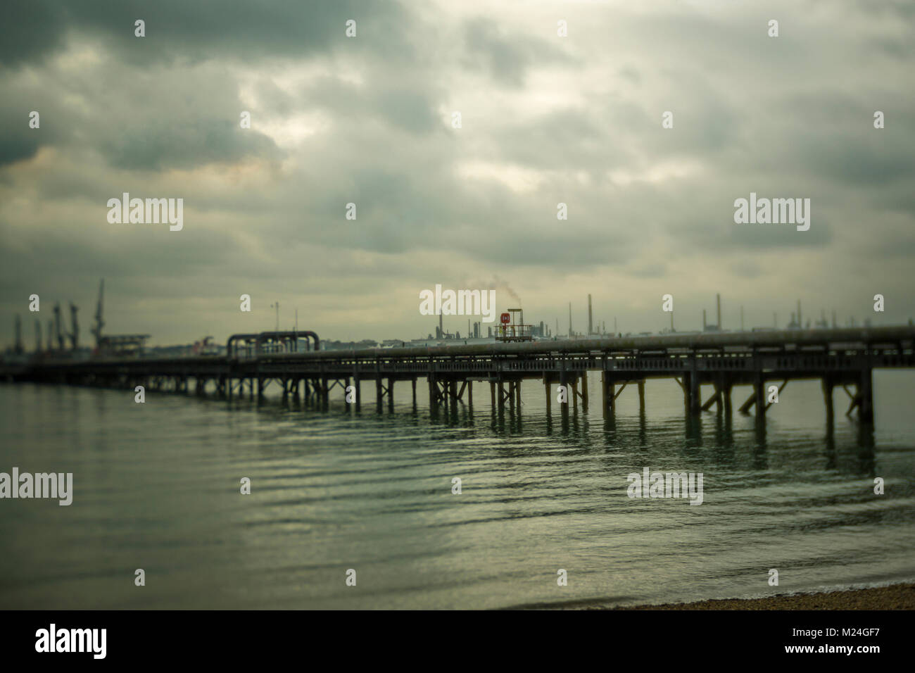 Il terminale petrolifero Pontile Hamble-le-riso, Southampton Foto Stock