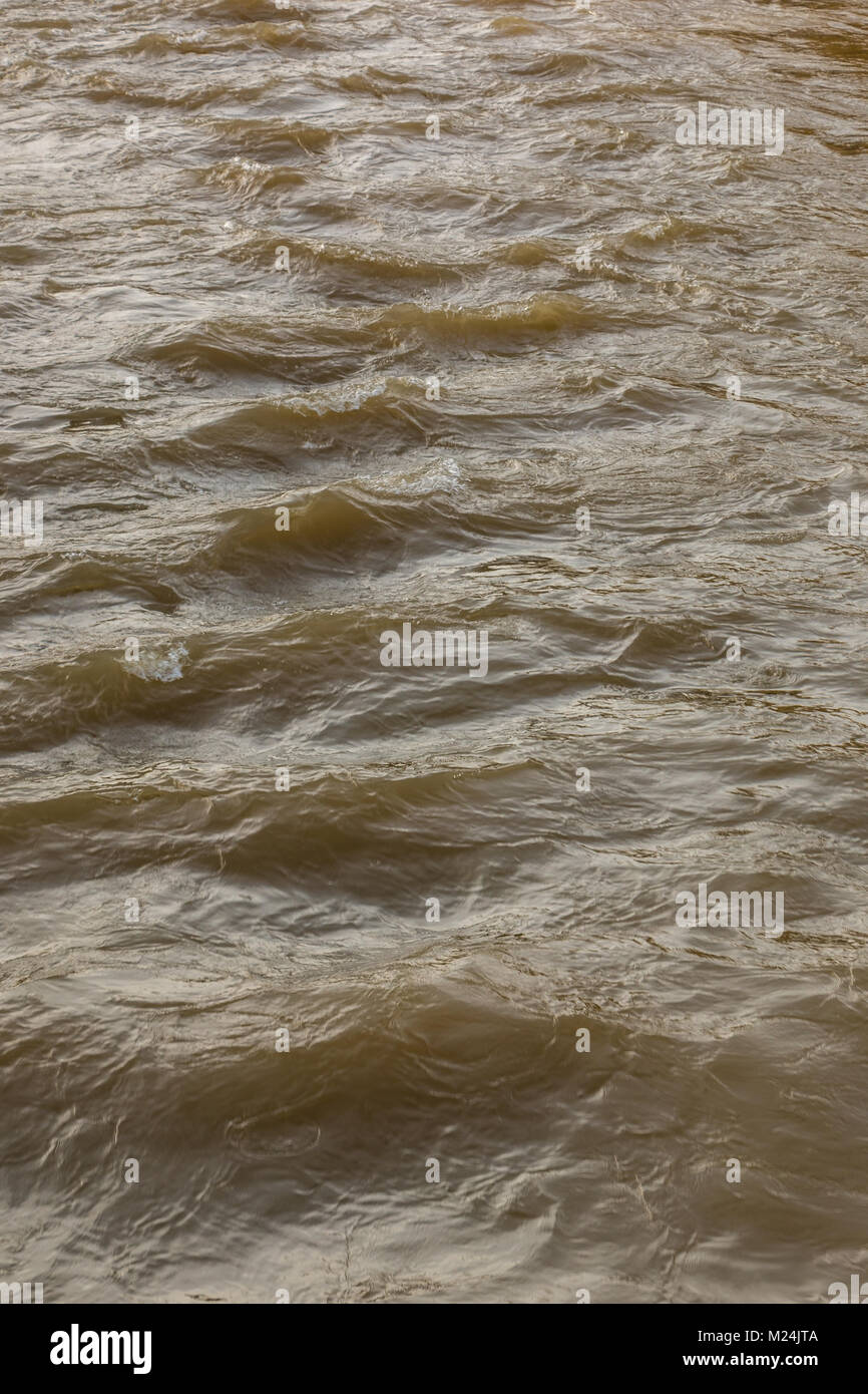 Il fiume selvaggio a marea alta livello acqua Foto Stock