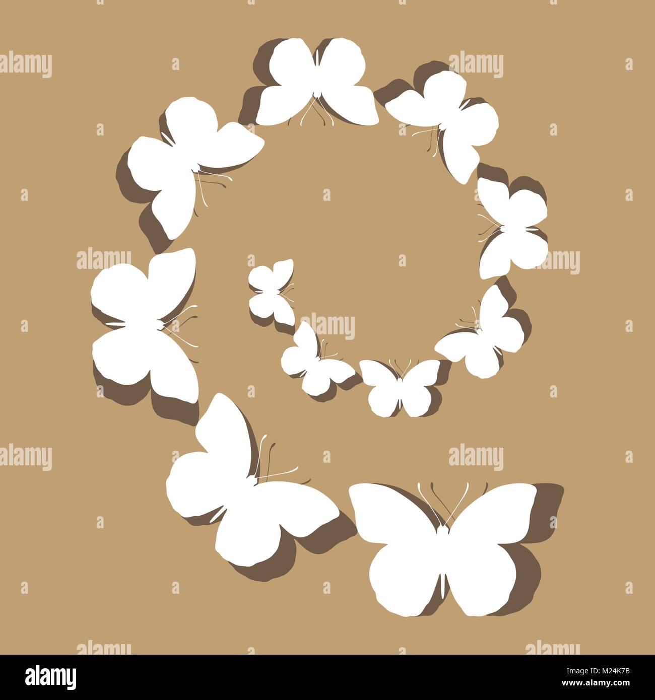 Bianco farfalle a spirale nel vettore Illustrazione Vettoriale