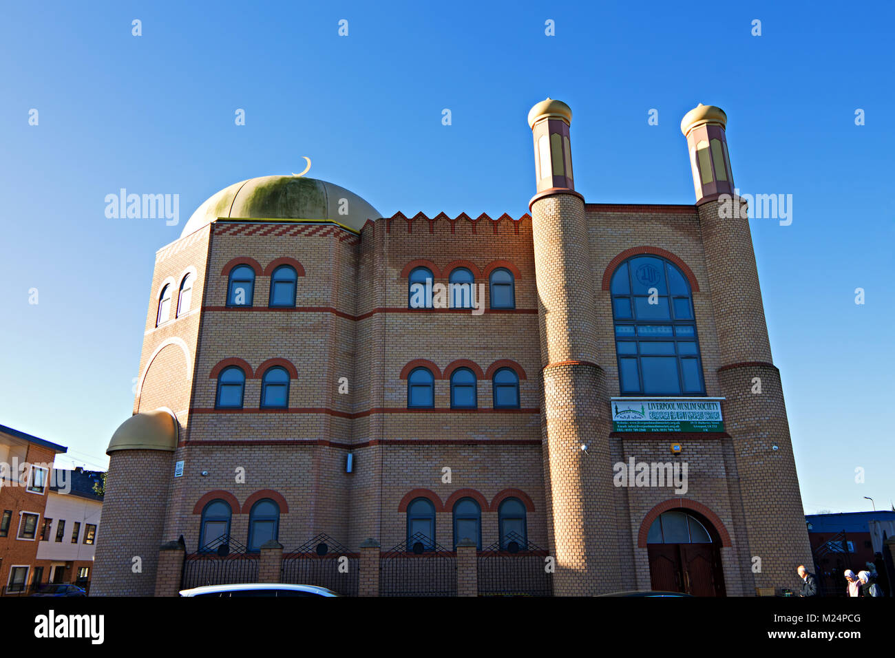 La Moschea Al-Rahma su Hatherley Street in Toxteth, Liverpool, in Inghilterra, in grado di ospitare tra 2.000 e 2.500 persone e serve come il principale luogo di Foto Stock
