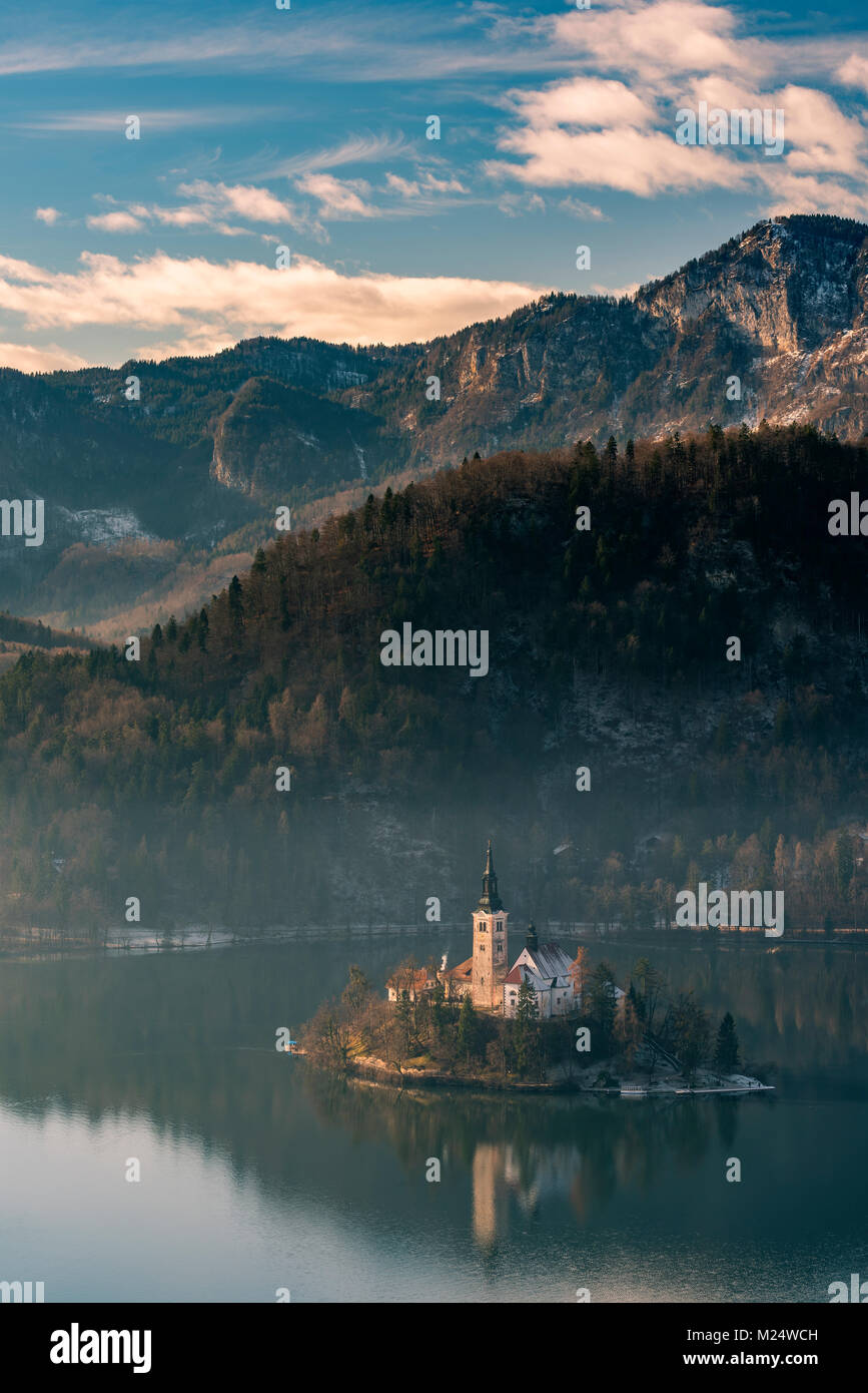 Il lago di Bled e Alta Carniola, Slovenia Foto Stock