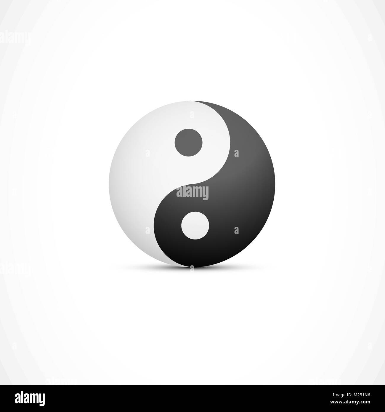 Yin Yang illustrazione di badge. Antico simbolo di equilibrio Illustrazione Vettoriale