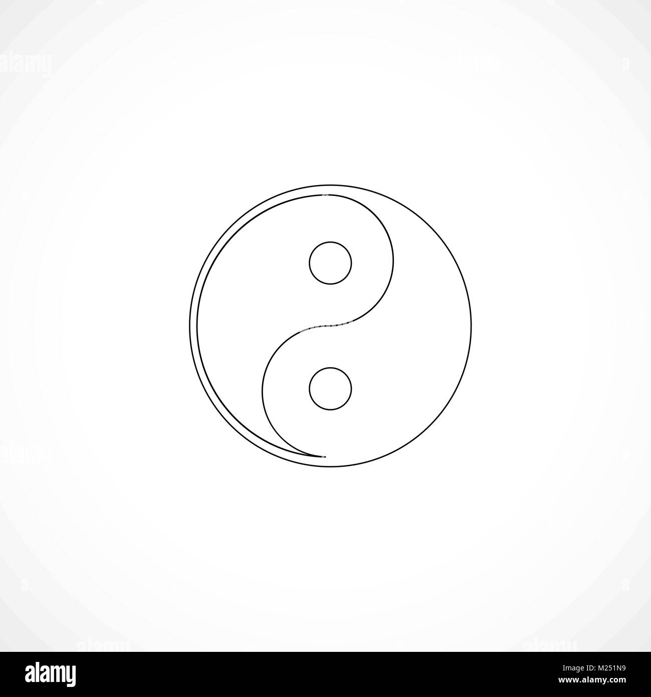 Delineate yin e yang illustrazione per la progettazione Illustrazione Vettoriale
