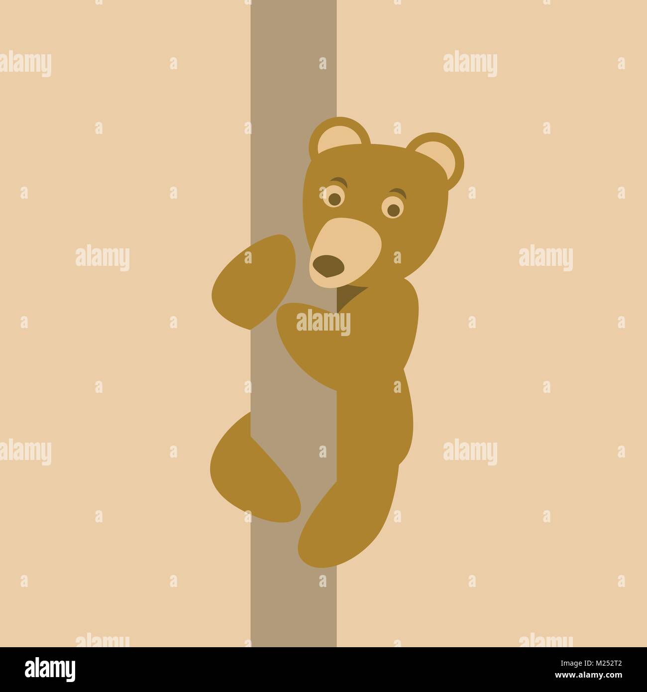 Recare su un albero cartoon illustrazione vettoriale stile piana laterale del profilo Illustrazione Vettoriale