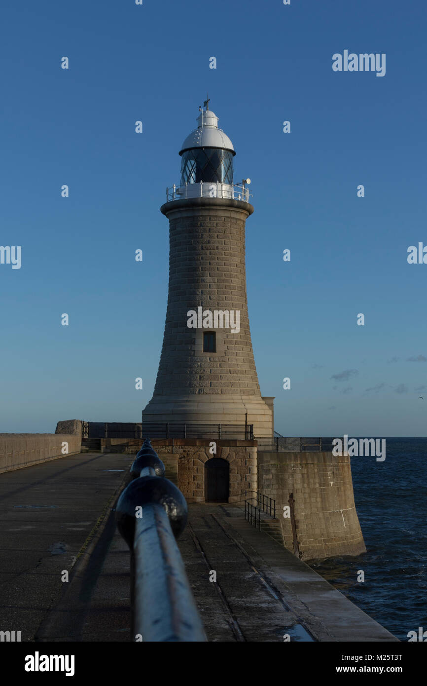 Faro di Tynemouth Foto Stock
