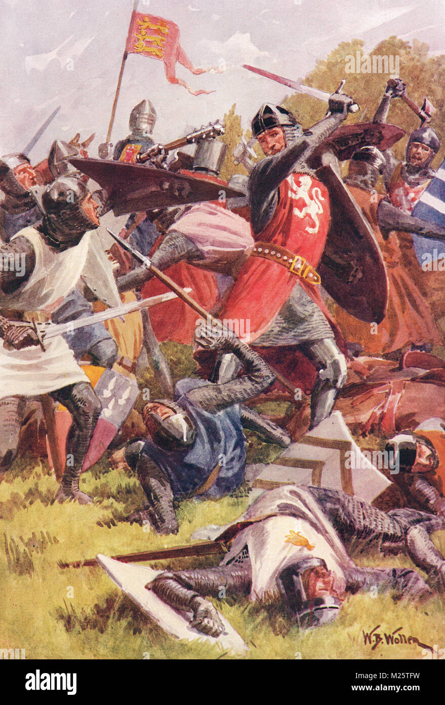 La battaglia di Evesham, 4 Agosto 1265 Foto Stock