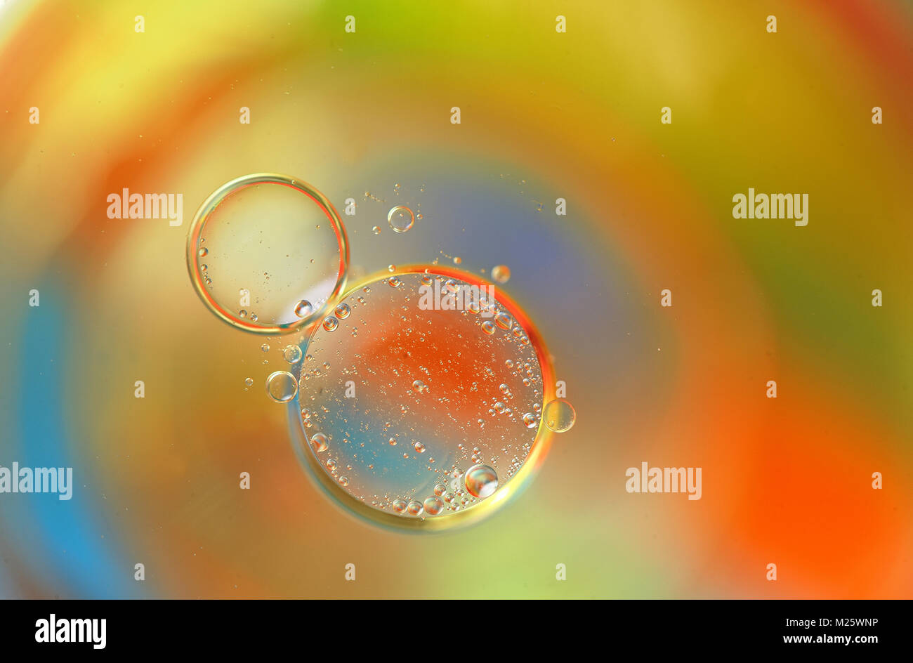 Colrful sfondo con bolle di olio Foto Stock